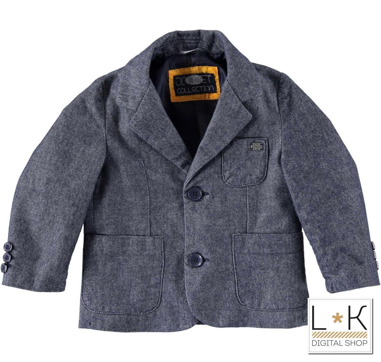 Giacca Elegante Blu Effetto Puntinato Neonato Sarabanda T167 - SARABANDA - LuxuryKids