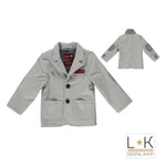 Giacca Elegante In Caldo Cotone con Pochette Inclusa Neonato Grigio Sarabanda L177 - SARABANDA - LuxuryKids