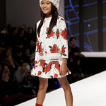 Giacca in Neoprene con Rose Bambina Bianco Sarabanda N439 - SARABANDA - LuxuryKids