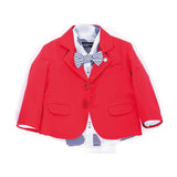 Giacca in Tinta Unita con Pochette Incorporata Elegante da Cerimonia Neonato Rosso Manuell&Frank M2510 - MANUELL&FRANK - LuxuryKids