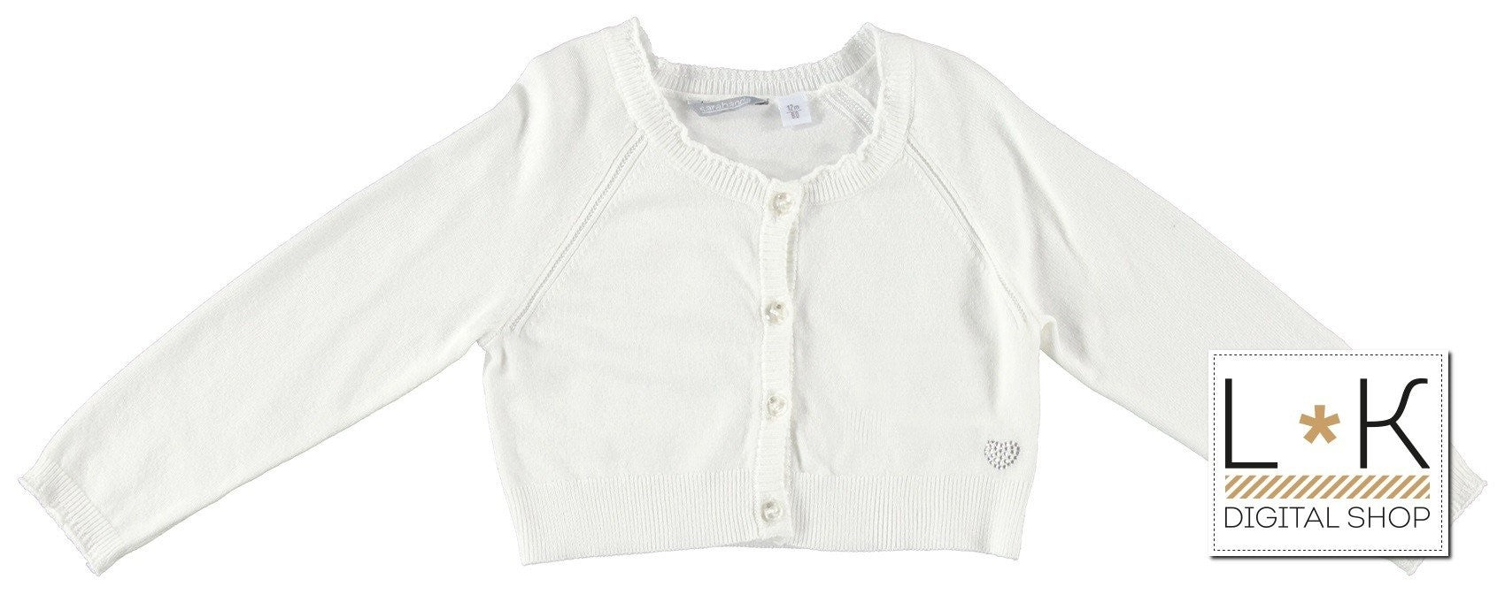 Giacchino In Filo Panna Bambina Sarabanda U237 - SARABANDA - LuxuryKids