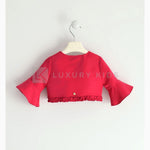 Giacchino In Ottoman Con Manica 3-4 Fuxia Neonata Sarabanda J251 - SARABANDA - LuxuryKids