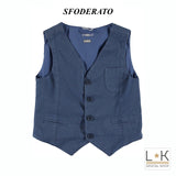 Gilet Bambino con Pochette Sarabanda Blu Q392 - SARABANDA - LuxuryKids