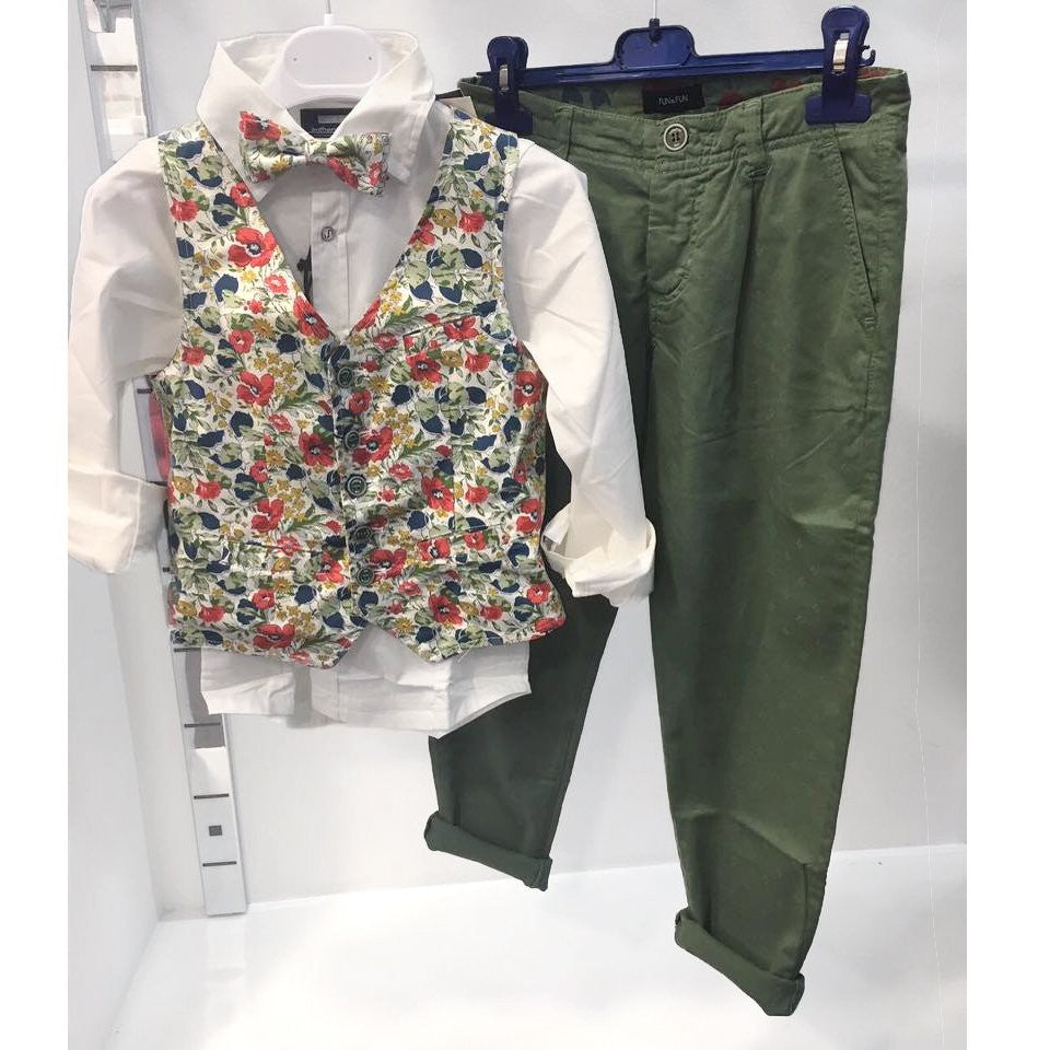 Gilet con Stampa a Fiori e Pochette Inclusa Bambino Fun&Fun Multicolor FNMJWA8804 - FUN&FUN - LuxuryKids