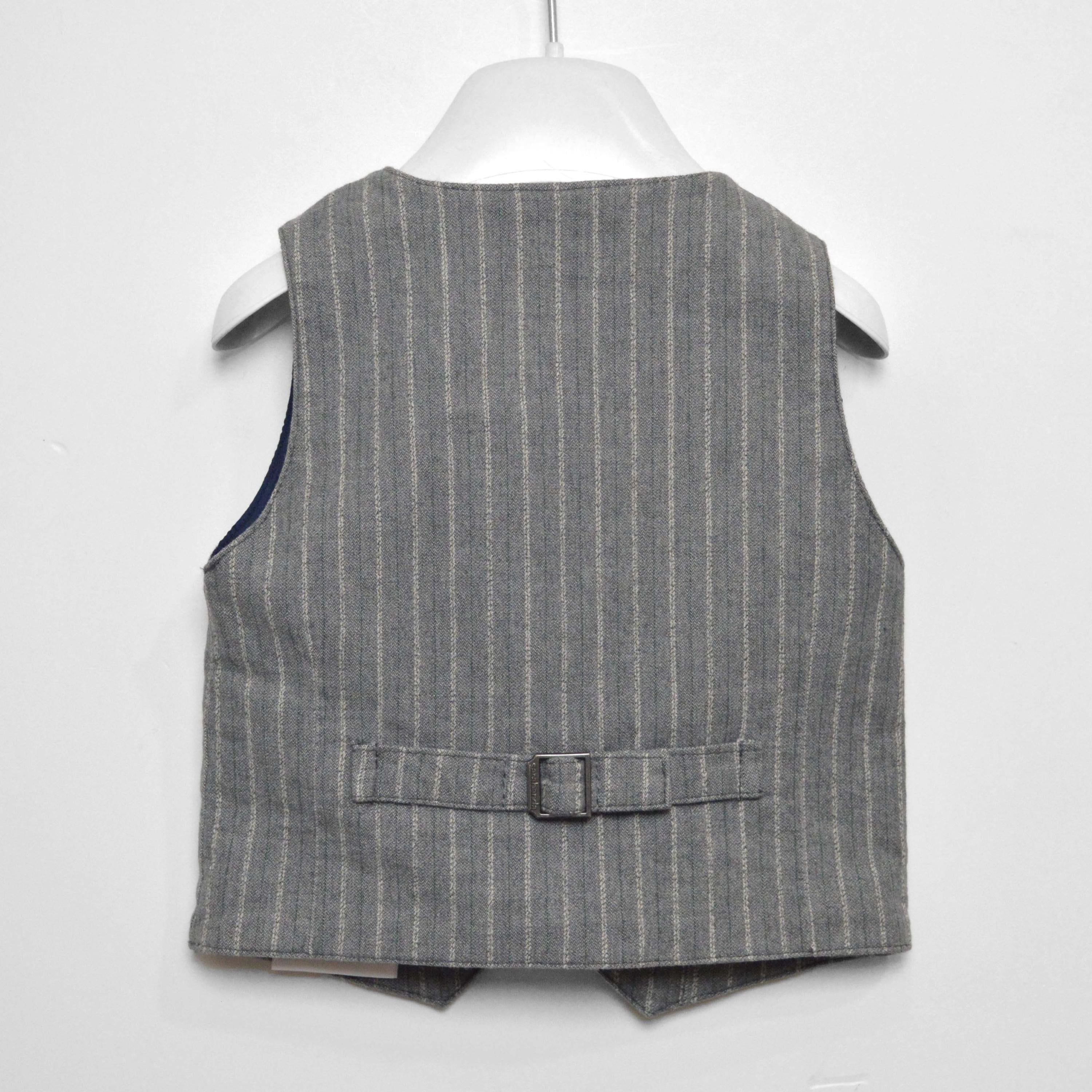 Gilet Elegante a Righe Grigio Neonato Sarabanda T170G - SARABANDA - LuxuryKids
