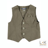 Gilet Elegante Tinta Unita con Pochette Incorporata Bambino Sarabanda Marrone Q180 - SARABANDA - LuxuryKids