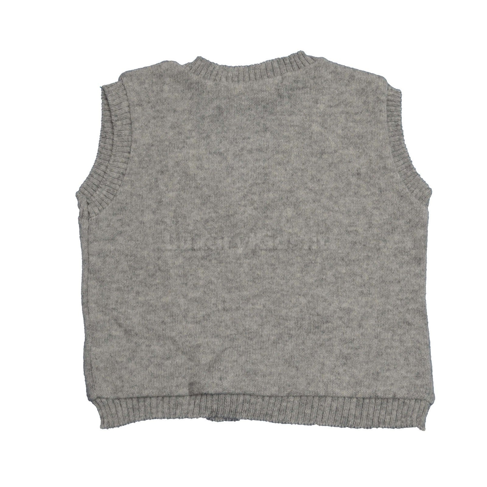 Gilet in Misto Lana con Scollo a V Neonato Grigio Ninnaoh I15259 - NINNAOH - LuxuryKids