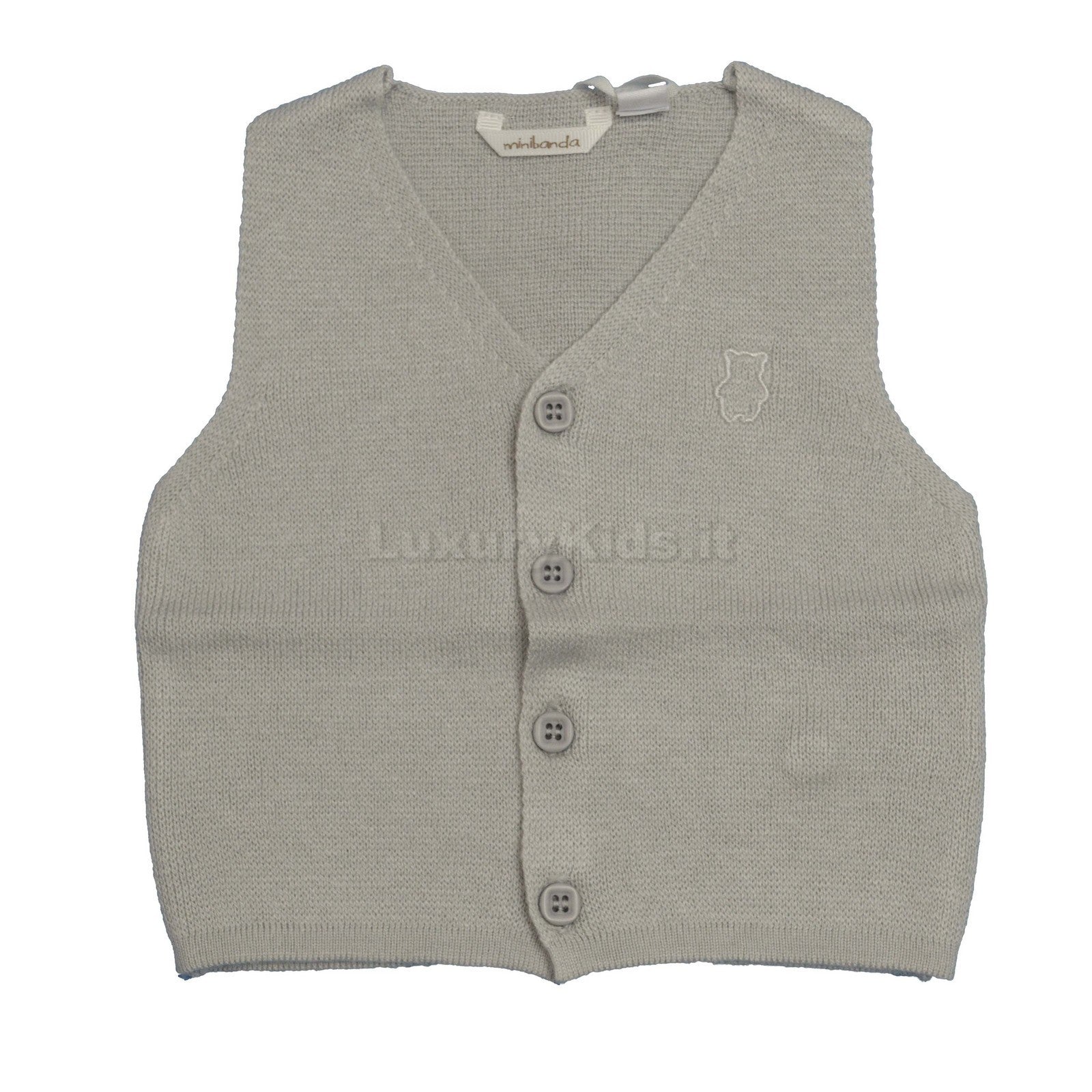 Gilet in Misto lana Grigio Neonato Minibanda R615 - MINIBANDA - LuxuryKids