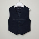 Gilet Tinta Unita in Cotone Elegante Neonato Blu Manuell & Frank M2490 - MANUELL&FRANK - LuxuryKids