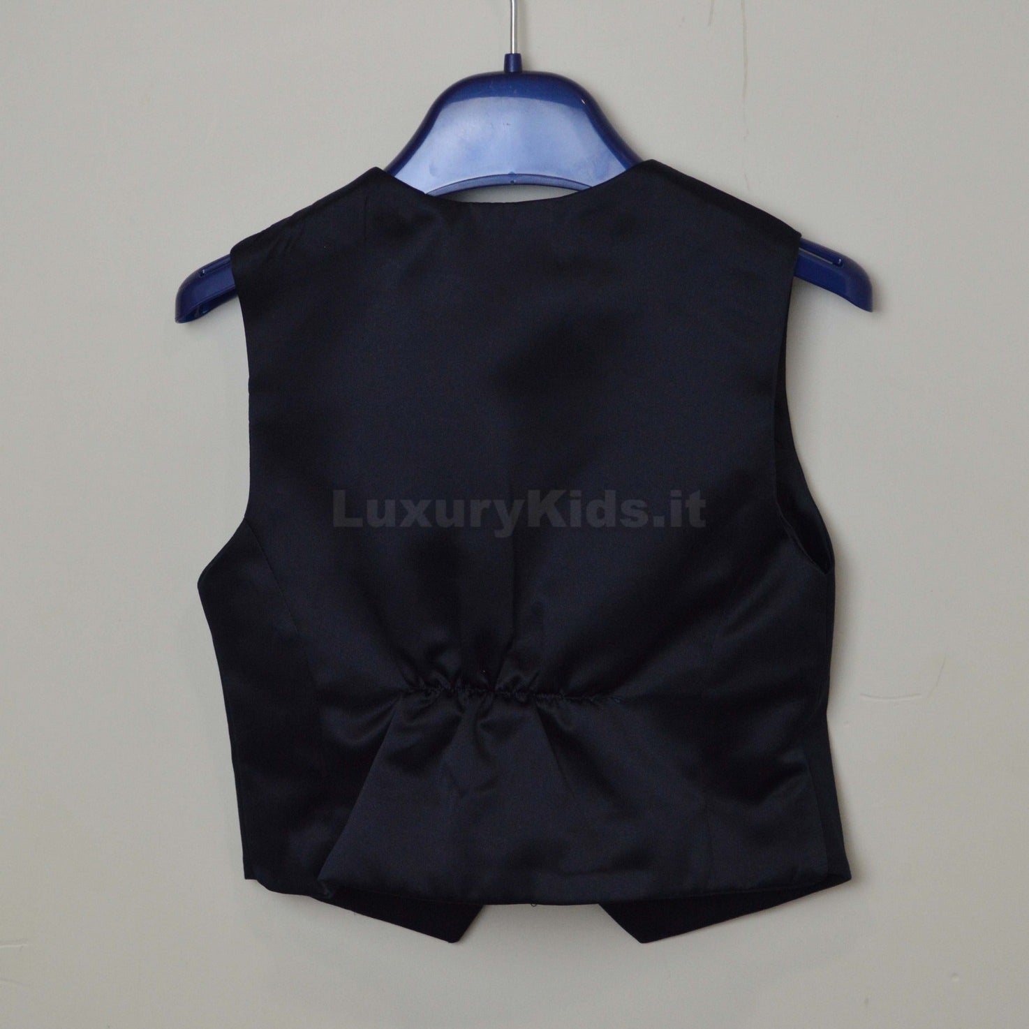 Gilet Tinta Unita in Raso Blu Elegante Bambino Manuell & Frank M2491 - MANUELL&FRANK - LuxuryKids