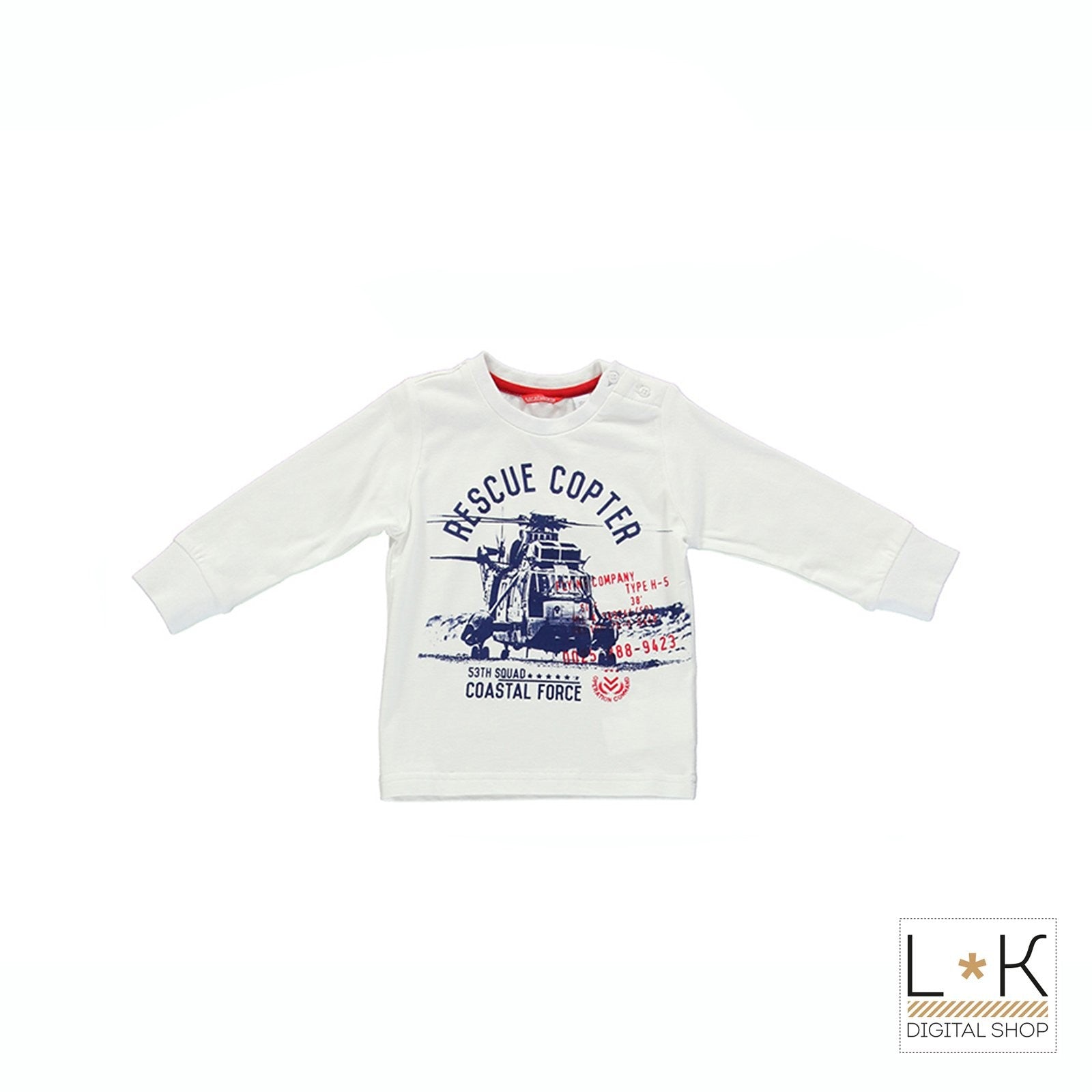 Girocollo Bianco con Stampa Bambino Sarabanda Q713 - SARABANDA - LuxuryKids