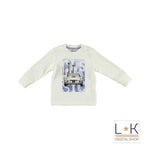 Girocollo in Caldo Cotone Bianco Bambino Sarabanda N129 - SARABANDA - LuxuryKids