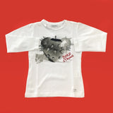 Girocollo in Caldo Cotone Bianco con Stampa Bambina Fun&Fun FUNBTS0015 - FUN&FUN - LuxuryKids