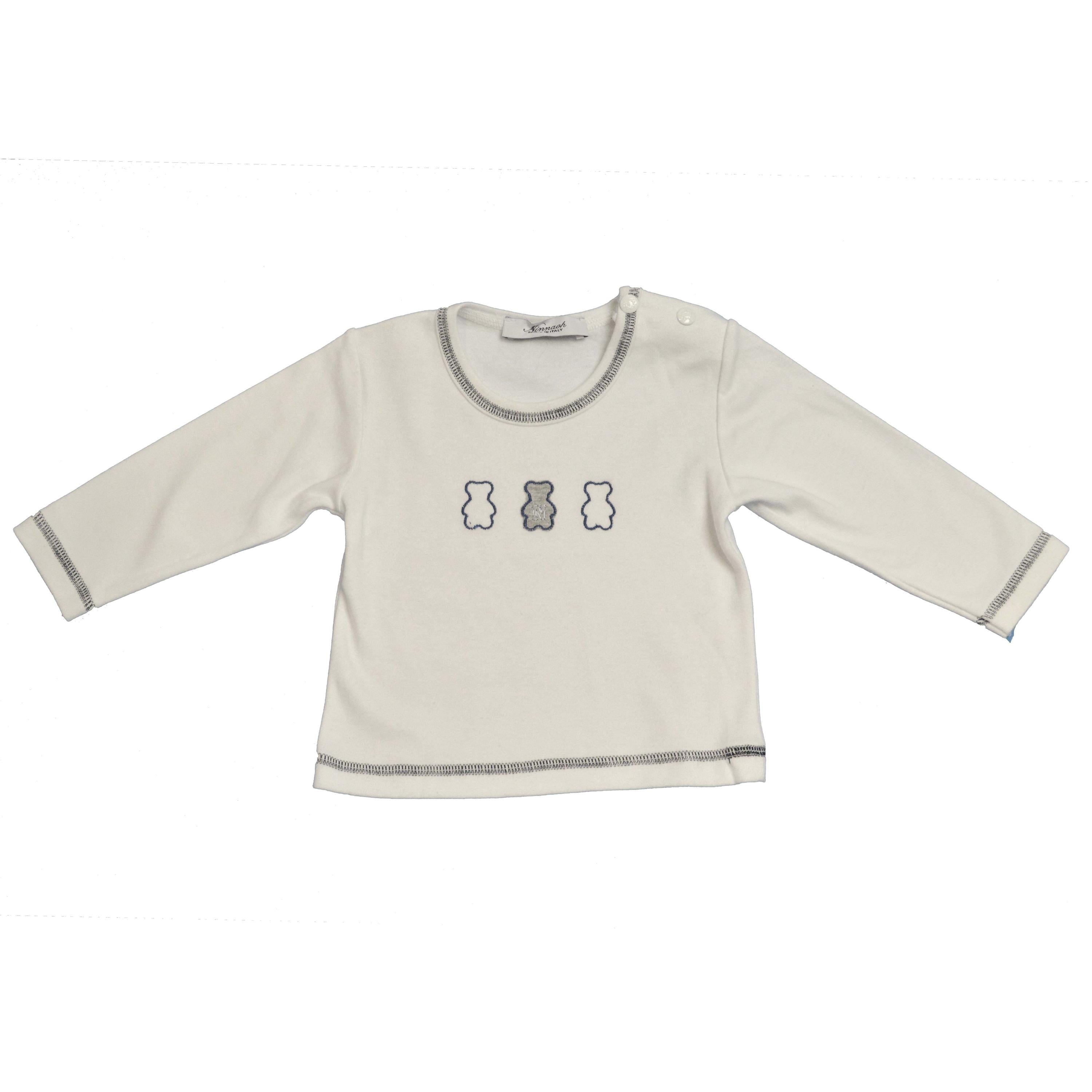Girocollo in Caldo Cotone Bianco Neonato Ninnaoh I15234 - NINNAOH - LuxuryKids
