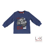 Girocollo in Caldo Cotone Blu con Stampa Bambino Sarabanda R749 - SARABANDA - LuxuryKids