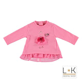 Girocollo in Caldo Cotone Rosa Neonata Minibanda N735 - MINIBANDA - LuxuryKids