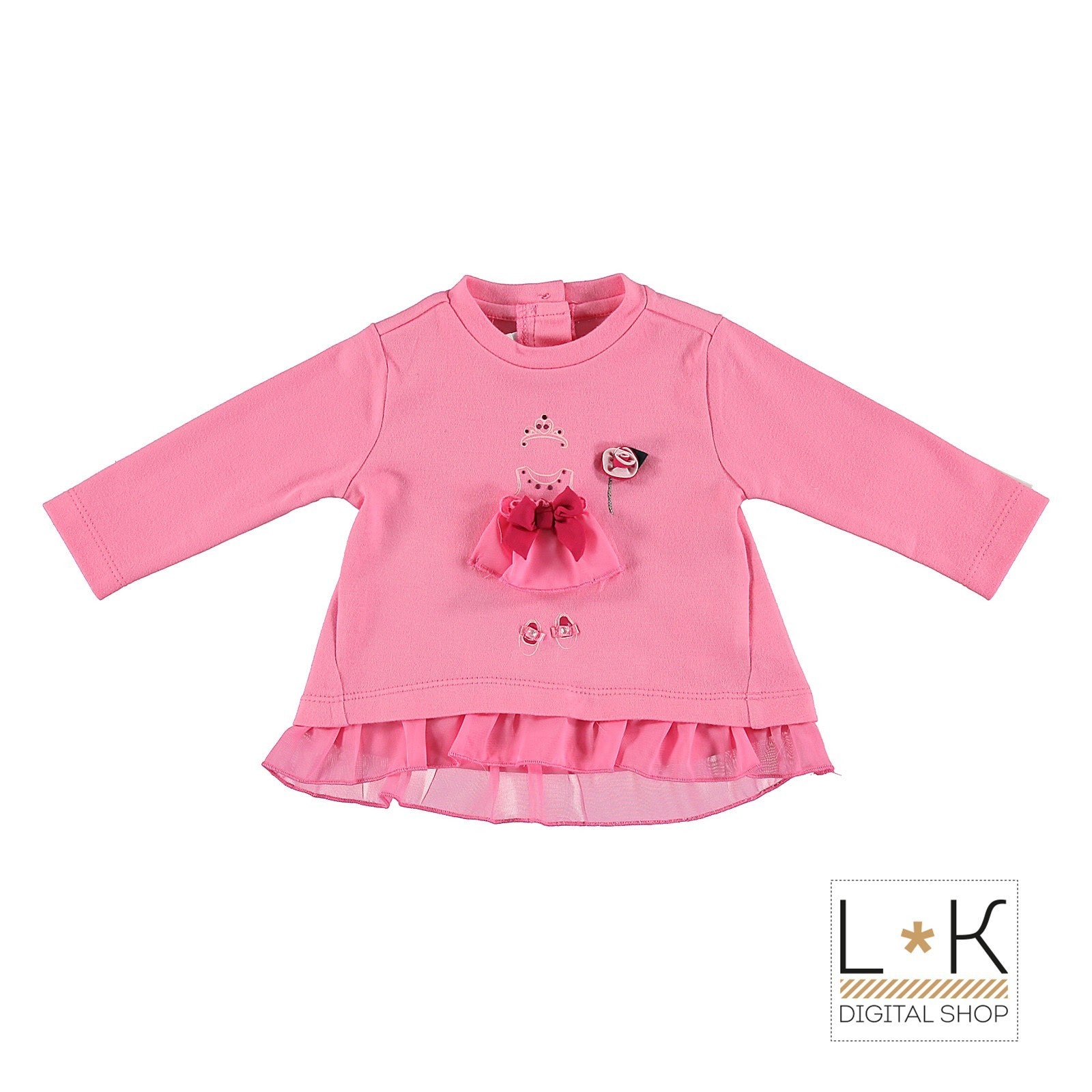 Girocollo in Caldo Cotone Rosa Neonata Minibanda N735 - MINIBANDA - LuxuryKids