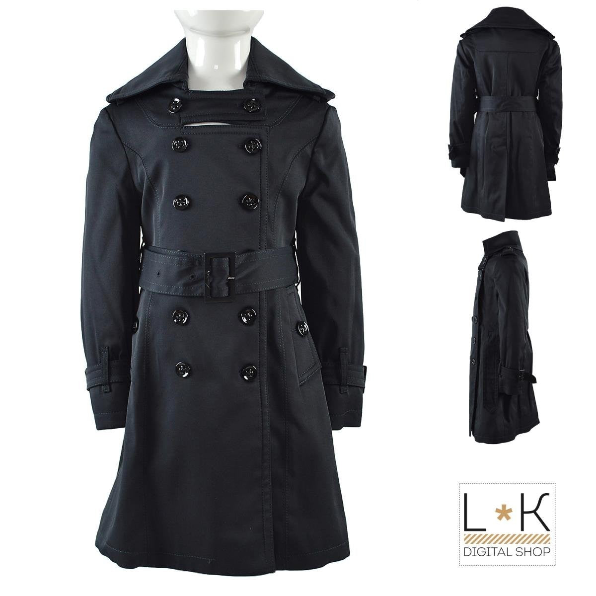 Giubboto Trench Imbottito Nero Bambina ANNIE P. BGD - ANNIE P. - LuxuryKids