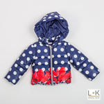 Giubbotto a Pois con Cappuccio Neonata Blu Fun&Fun FNNJK9176 - FUN&FUN - LuxuryKids