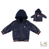 Giubbotto con cappuccio Reversibile Neonato Blu Sarabanda M173 - SARABANDA - LuxuryKids