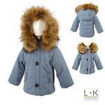 Giubbotto Imbottito Celeste con cappuccio neonato Bufi 9781A - BUFI - LuxuryKids