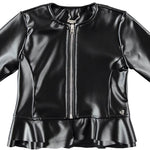 Giubbotto In Ecopelle Nero Bambina Sarabanda K429 - SARABANDA - LuxuryKids