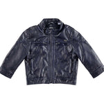 Giubbotto In Pelle Blu Neonato Sarabanda U163 - SARABANDA - LuxuryKids