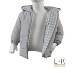 Giubbotto morbido con cappuccio 3 mesi neonato grigio NINNAOH I15209 - NINNAOH - LuxuryKids