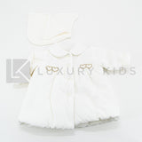 Giubbotto Svasato In Morbida Ciniglia Con Cappuccio Panna Neonata LA SARTORIA DEI PICCOLI LG351 - LA SARTORIA DEI PICCOLI - LuxuryKids