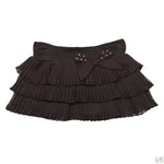 Gonna con Balze Plissettate Marrone Neonata Sarabanda F239 - SARABANDA - LuxuryKids