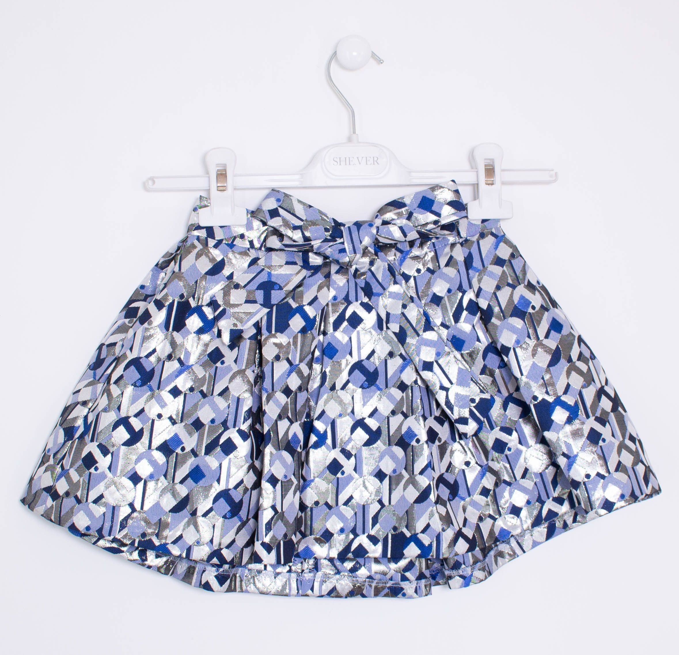Gonna Elegante con Fantasia Blu-Argento Bambina Fun&Fun FNBSK9012 - FUN&FUN - LuxuryKids