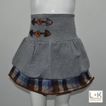 Gonna in Felpa con Balza Bambina Grigio Fix Design DN8000 - FIX DESIGN - LuxuryKids