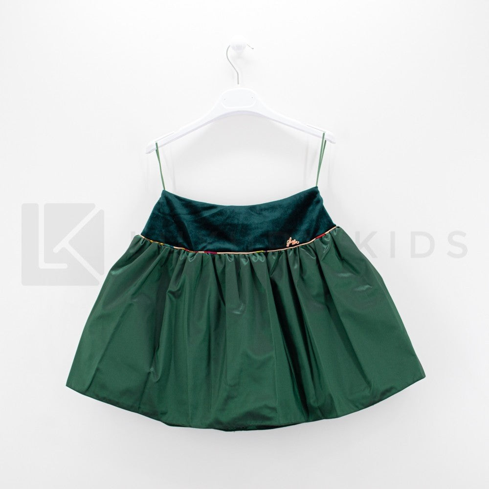 Gonna in Taffet’¾  Bambina Verde LIALEA SK07248 - LIALEA - LuxuryKids