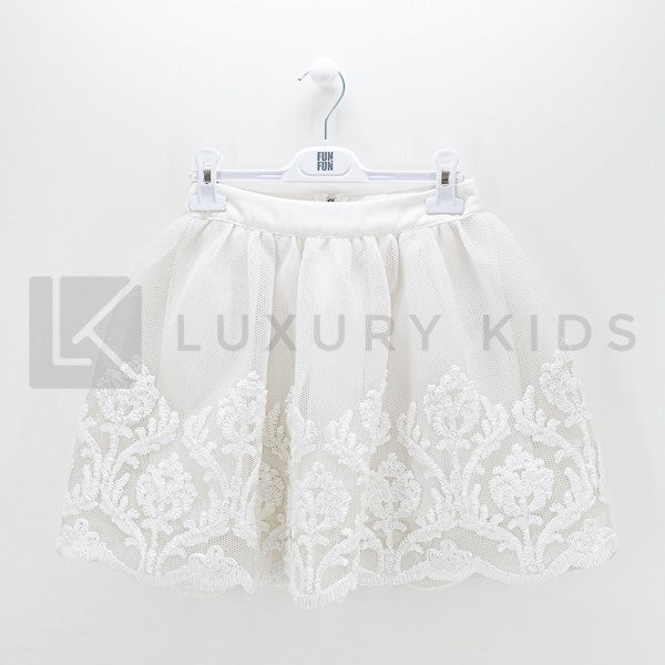 Gonna in Tulle Bianco Bambina Fun&Fun CHJSK7639 - FUN&FUN - LuxuryKids