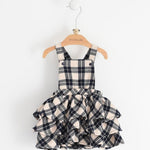 Gonna Salopette in tessuto Check per Neonata Beige MINIBANDA 1732 - MINIBANDA - LuxuryKids