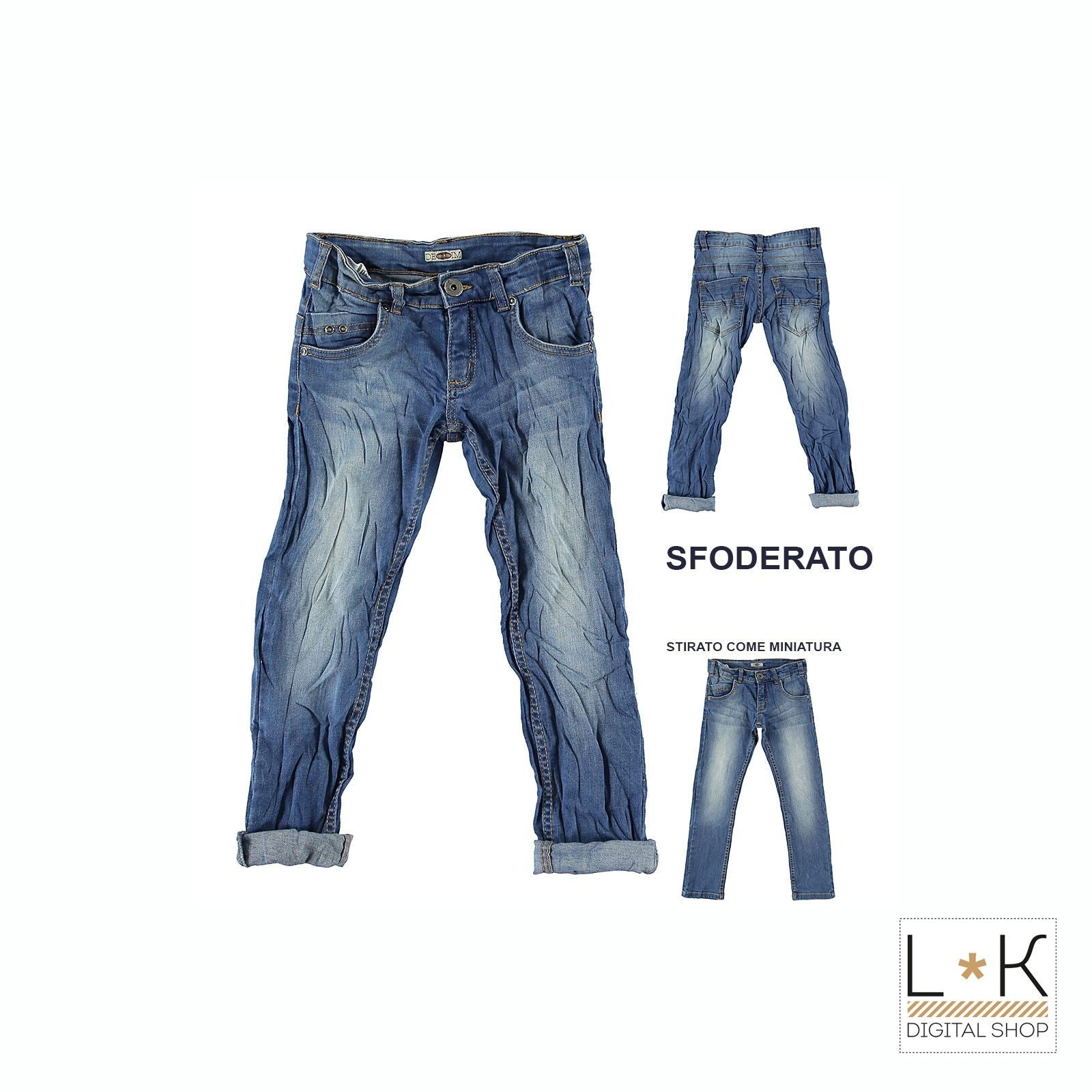 Jeans Slim Fit 5 Tasche Bambino Denim Sarabanda Q809 - SARABANDA - LuxuryKids