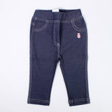 Leggins Blu Denim Con Cuciture Rosa Neonata MINIBANDA H732 - MINIBANDA - LuxuryKids