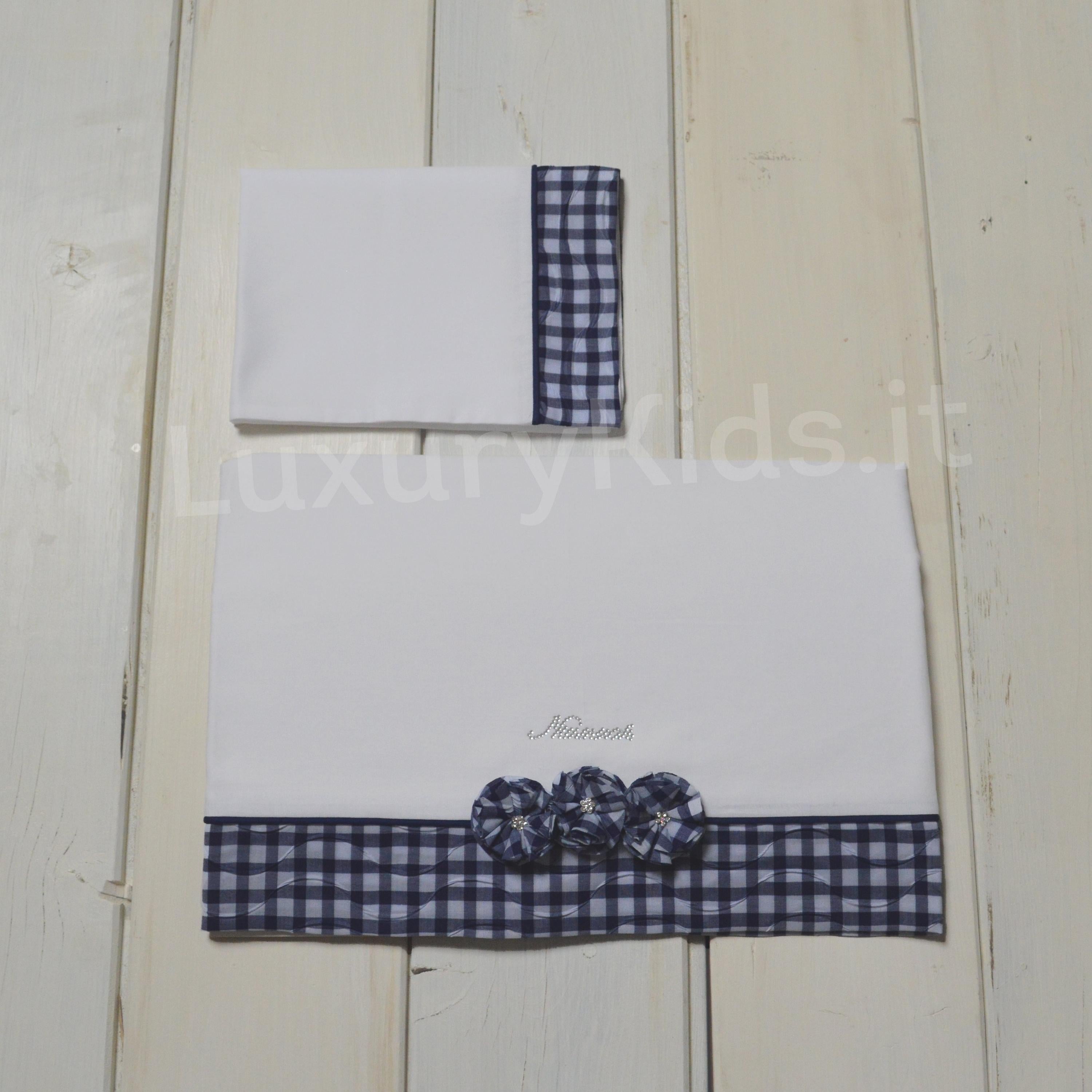 Lenzuolino Carrozzina Cotone Bianco Neonata Ninnaoh E18LE12 - NINNAOH - LuxuryKids