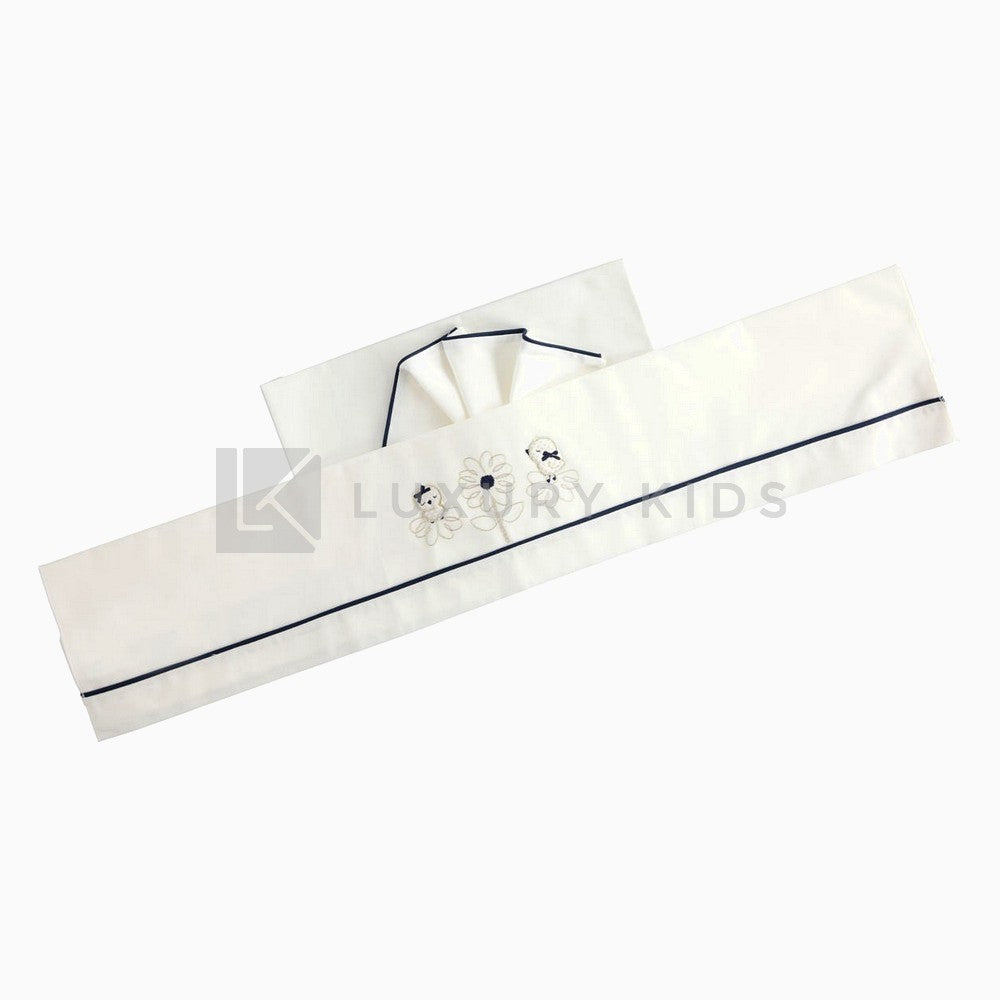Lenzuolino in cotone Corredino Con Fiorellini Neonata Minibanda J344 - MINIBANDA - LuxuryKids