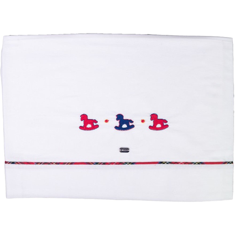 Lenzuolino Per Carrozzina In Cotone Bianco Neonato NINNAOH I20LE212 - NINNAOH - LuxuryKids