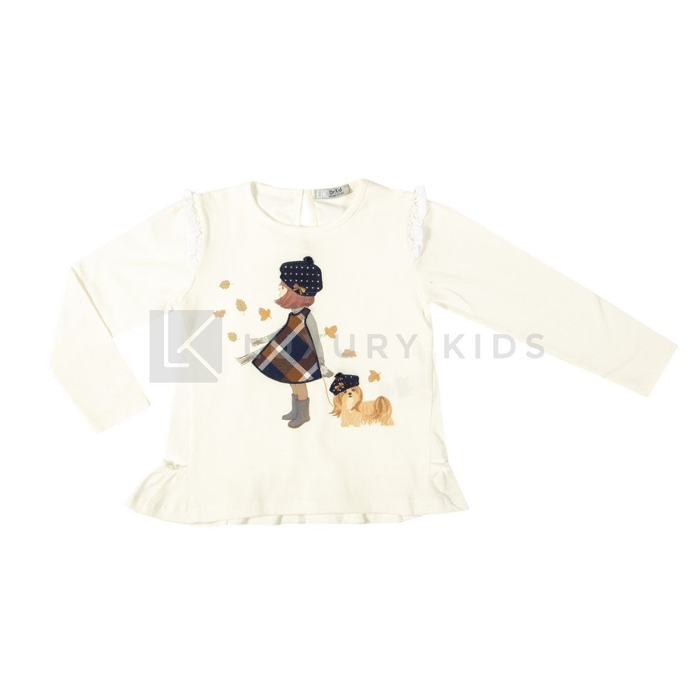 Maglia caldo cotone Bambina Panna Dr Kid 407 - DR.KID - LuxuryKids