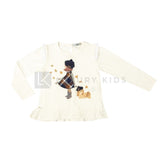Maglia caldo cotone Bambina Panna Dr Kid 407 - DR.KID - LuxuryKids