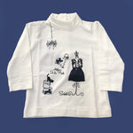 Maglia Collo Alto Bianco con Ricamo Neonata Sarabanda D210 - SARABANDA - LuxuryKids