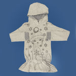 Maglia con Cappuccio Grigio con Micro Righe e Stampa Bambina Take two MO2580 - TAKE TWO - LuxuryKids