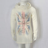 Maglia con Cappuccio in Caldo Cotone Panna Bambina Take two MO2950 - TAKE TWO - LuxuryKids