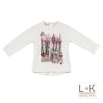 Maglia girocollo con Stampa Bianco Neonata Sarabanda F214 - SARABANDA - LuxuryKids