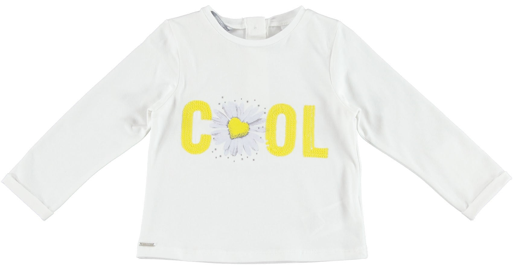 Maglia Girocollo Manica Lunga In Cotone Bianca Neonata Sarabanda W216 - SARABANDA - LuxuryKids