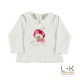 Maglia in Caldo Cotone Bianco Neonata Minibanda H793 - MINIBANDA - LuxuryKids
