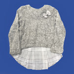 Maglia in Lana e Seta Grigio con Fiocchetto a Spilla Fun&Fun FUNBSW3367 - FUN&FUN - LuxuryKids