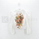 Maglia In raso Elegante Chic Bambina Panna BL03425 - LIALEA - LuxuryKids